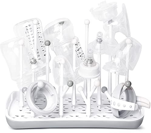 Termichy Trockenständer Babyflaschen, Abtropfgestell für Babyflaschen, Flaschen, grauSaugern, Bechern und Babyflaschen Zubehör, BPA-frei, Grau