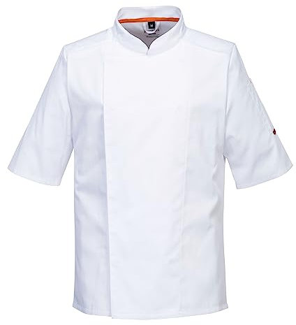 Portwest C738 Veste De Chef Professionnelle À Mailles Aérées Pour Hommes Blanc, XXXL