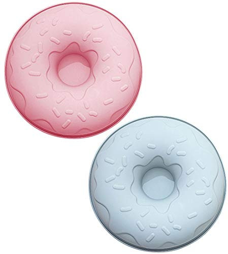 20,3 cm runde Silikon-Kuchenform – 2 Stück große Donut-Form, französisches Dessert-Tortenform, antihaftbeschichtet, für Mousse, Brot, Savarin-Kuchen, Backblech