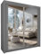 Style Heaven Modern Sliding Door Wardrobe for Bedroom,Matt Finish,2 Mirrored Sliding Doors wardrobes 6 Adjustable Shelves &2 Hanging Rail, made of MDF Chipboard, aluminium Handles Chicago(150cm Grey)