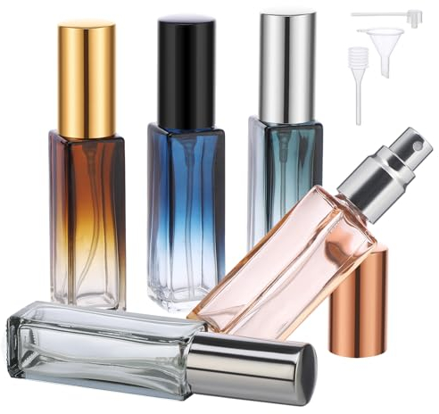 Segbeauty Parfümzerstäuber 10ml, 5 Stück Parfüm Abfüller, Parfum Zerstäuber für Unterwegs, Parfum Flakon Leer, Sprühflasche Glas, Taschenzerstäuber für Damen und Herren