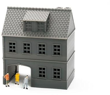 Maison de la vieille ville allemande de l'Est - Bâtiment de train miniature imprimé en 3D à l'échelle HO. époque 2 et plus.