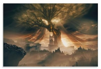 DMYTDYQK Poster mit Elden-Ring, Schatten des Erdtrees, 3 Stück, Leinwand-Poster, Wandkunst, Dekordruck, Bild, Gemälde für Wohnzimmer, Schlafzimmer, Dekoration, 30 x 45 cm