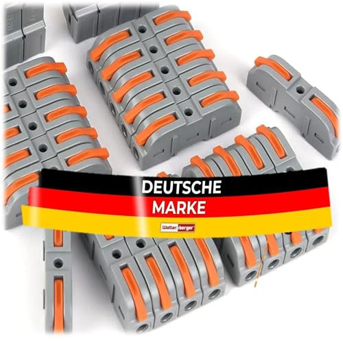 Woltersberger® Borne de connexion SPL-1 avec levier - 50 pièces pour jusqu'à 4 mm² - Borne de raccordement sans outil pour installation de câbles et travaux électriques