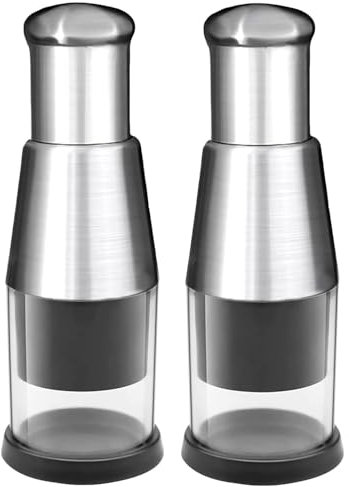 Pressed Garlic Chopper - Manual Pressed Garlic Presses with Double Z-Shaped Blade, Compact Mini Dicer Food Chopper, Multi-Functional Stainless Steel Hand Food Press for Garlic, Peppers, Onions (2PCS)