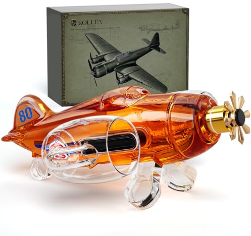 Birthday Gifts for Men Dad, Kollea Fighter Aircraft Whiskey Decanter Set with Whiskey Glasses, Cool Anniversary Fathers Gift Ideas for Him Husband Brother, Funny Military Present, Bar Drinking Party
