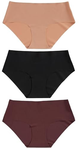 NEXT Femme Culotte mi-Haute Invisible Confortable, Lot de 3 Black/Praline Nude/Chocolate Nude 42