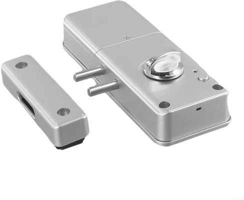 Cerradura invisible controlada por aplicación Tuya para solución de seguridad inteligente para puertas de madera interiores (para Tuya Lock plateado)