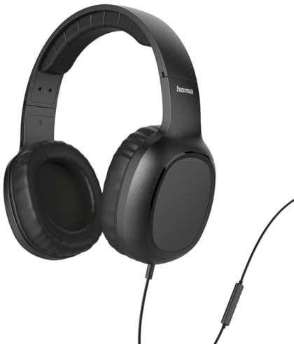 Hama Casque Audio Filaire on Ear Fun C, Supra-Aural, Microphone Intégré, Cable USB-C 1.2m, pour la Musique, Le Bureau ou Le Gaming, Commande Vocal Siri et Google Assitant, Noir