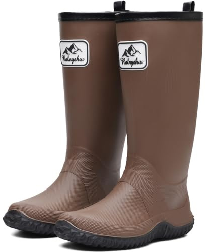 situkeke Bottes de Pluie Caoutchouc Impermeables pour Femmes Pliables Confortable Antidérapant Jardin Bottines Rain Boot Wellington Boots