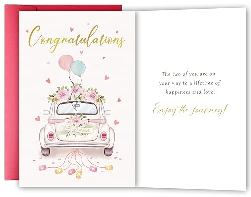 YIWANSIN Engagement & Bridal Shower Congratulations Card for Newlyweds, Wedding Day Gift for Couple, Bride & Groom