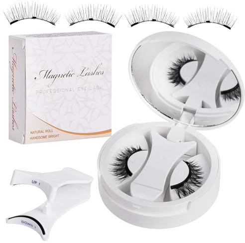 Pestañas Magnéticas Reutilizables – Pestañas Postizas Con Aplicador 4 Pares Aplicación Rápida | Postizas Magnéticas Naturales Lifting Pestanas Para Cosplay, Uso Diario, Principiantes, Sin Pegamento