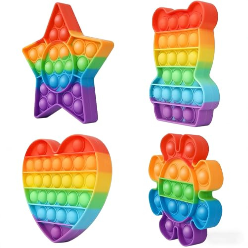 4 PCS Fidget product, Small Fidget products for Sensory Popper product, Sensory Fidgets products for Fidgets Set Suitable for Learning, Relaxation and Entertainment for Age 15+
