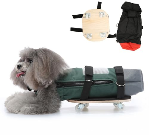Lightweight Dog Wheelchair for Back Legs - Mobility Aid for Disabled Pets Canine Support Scooter for Senior Dogs Adjustable Back End Drag Bag with Wheels
