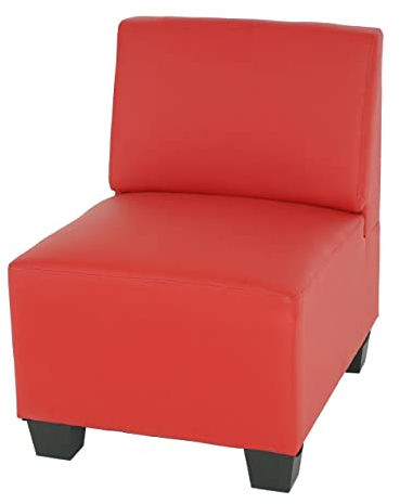 Mendler Modular Sessel ohne Armlehnen, Mittelteil Lyon, Kunstleder - rot