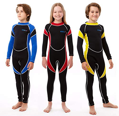 Kids Wetsuit for Boys Girls Toddlers by Scubadonkey | Wetsuit for Kids in 2.5mm Neoprene UPF 50+ | Meets CPSC Safety Requirements (Red,12)