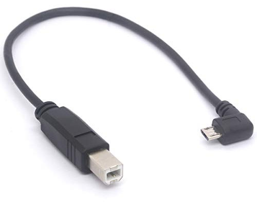 Tomost Angled Micro USB OTG to Standard USB B Type Printer for Scanner HD Extension Hard Disk (25cm)