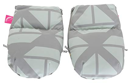 1 Paar Handwärmer Muffs für Kinderwagen - aus Softshell (Schiffe mintgrün)