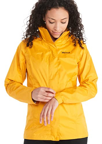 Marmot Donna Wm'S Precip Eco Jacket, Giacca Antipioggia Rigida, Impermeabile Ultraleggera, Antivento, Impermeabile, Traspirante, Giallo (Solar), M