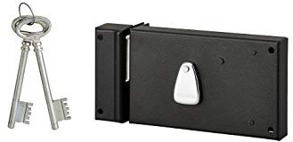 THIRARD 00004123 - Serrure En Applique 4 Gorges Pdt Seul 140X82 mm Gauche - Coffre et gâche acier cambré - Version pene dormant gauche - Serrures Appliques - Applique Horizontale