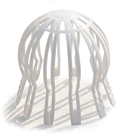 FIRST PLAST PF26B Protector de Hojas para canalones, Color Blanco, Da ø 75 a 125 mm