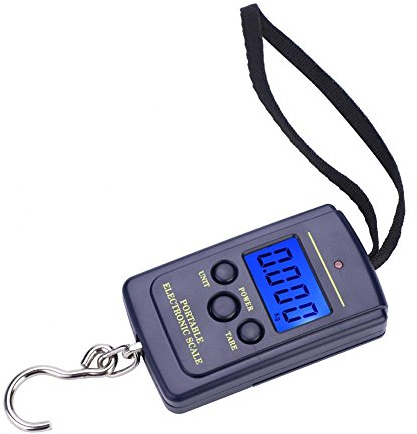 Digit Fishing Scale, 40 kg hängende Digitalwaage mit hintergrundbeleuchtetem LCD-Display für zu Hause und im Freien (Batterien Nicht im Lieferumfang enthalten)