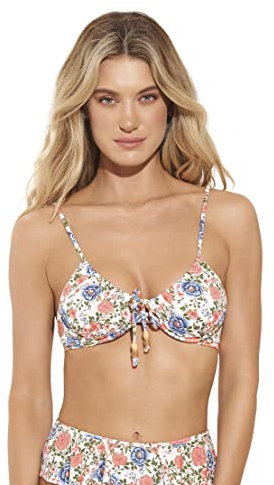 Maaji Women's Grandmas Garden Jade Underwire Top with Front Tie Without Molded Cups Bikini, Multicolor, Large
