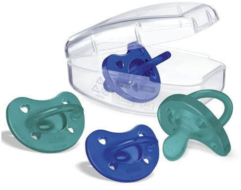Chicco PhysioForma Soft Schnuller aus Silikon für 16-36 Monate, weich und zart, fördert die physiologische Atmung, in Blau, 4Stück