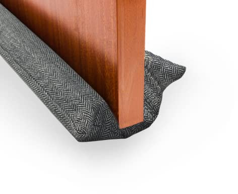 Zugluftstopper aus Stoff für Türen und Fenster, doppelt, wiederverwendbar, waschbar, geräuschisolierend, Kälte, Wind, Licht, Staub, Pollen, Insekten, verstellbar zwischen 80 – 90 cm.