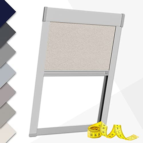 Victoria M. Dachfensterrollo nach Maß Thermorollo Verdunkelungsrollo Sonnenschutz-Rollo Kompatibel mit Velux Dachfenster, Schraubmontage, Fenstertyp Gel