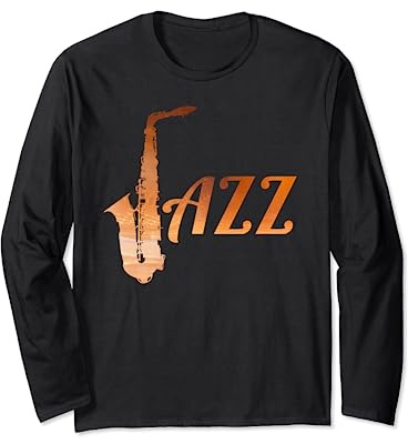 T-shirt pour amateur de saxophone jazz Manche Longue