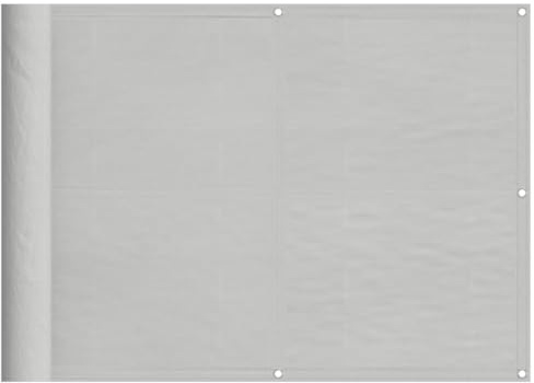 vidaXL Balkon Sichtschutz, Balkonbespannung mit Aluminium-Ösen, Balkonverkleidung Wasserfest, Balkonabdeckung Windschutz, Hellgrau 75x300cm 100% Polyester-Oxford