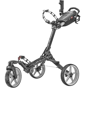 Caddytek Golf Trolley 3 Wheel with Auto-Folding, Adjustable Handle, Extendable storage compartment, Phone/GPS/Scorecard/Umbrella Holders, EVA Wheels & Foot Brake. Portable Golf Push Cart for Men Women