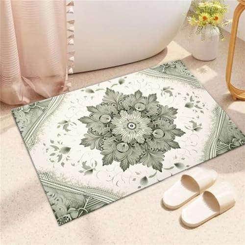 Aoojlo Tappetino Bagno Antiscivolo 40x60cm Tappeto da Bagno Assorbente Microfibra Tappeti Tappeto Bagno Piccolo Asciugatura Rapida Tappetino Doccia Bagno Pietra Ingresso Cucina Scendiletto Classical