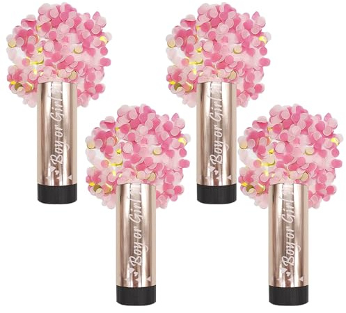 4-Piece Confetti Salute - Party Pops & Cannonballs for Baby Showers & Gender Reveal Parties