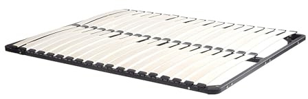 Vente-unique-Rete a doghe 180 x 200 cm 2 x 19 doghe Senza piedi Nero - KALISTA