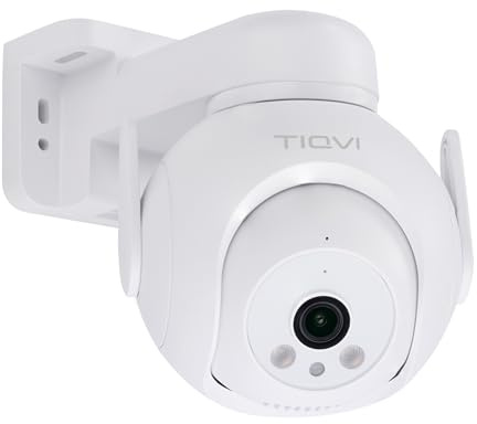 Tiqvi - Smart PTZ WiFi utomhuskamera, 1080P, Dualband (2,4/5 GHz), infraröd nattsyn, rörelsedetektering, tvåvägsljud
