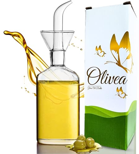 GP Group OLIVEA Aceitera Cristal Antigoteo 250ml – Botella Vidrio Borosilicato Premium con Dosificador – Dispensador de Aceite para Cocina y Mesa – Ideal para AOVE, Vinagre y Salsas