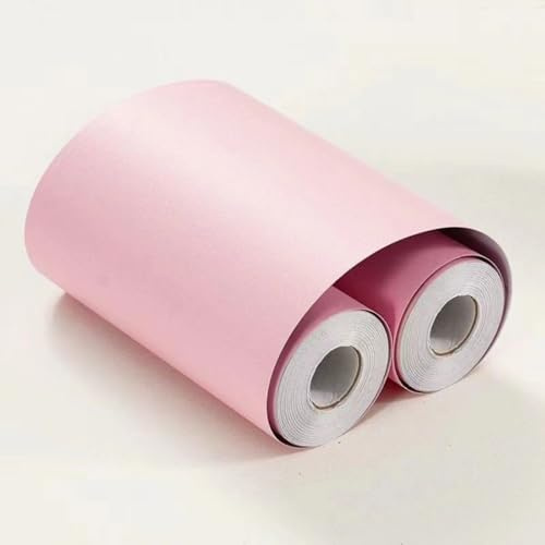 VisitRyl Pink self Adhesive Wallpaper Border wall Tiles Decorative, Peel and Stick wall Border Bathroom Stickers Pink Matte 30cm X 1000cm