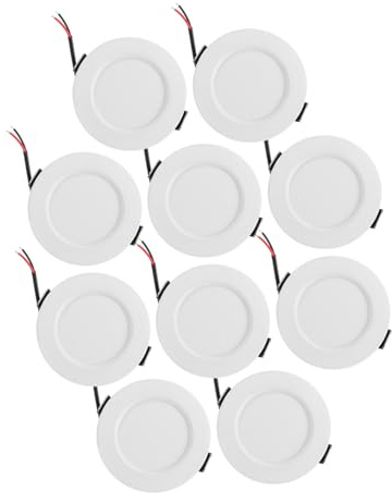 Lurrose 10 Pièces downlight plafonnier blanc à encastrer projecteurs à LED spot de sol d'intérieur luminaires encastrés montage au plafond projecteur d'intérieur spots LED Métal blanche