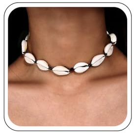 TseenYi Concha De Cauri Collar Gargantilla Boho Mar Collar De Concha Negro Ajustable Conchas Collares Cortos Verano Collares De Cauri Playa Océano Joyería