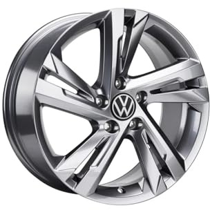 Volkswagen Valencia Cerchio in Lega per Golf, Alluminio/Magnesio/Silicio, Grigio Metallizzato, 17 Pollici, 7,5J x 17, PCD 112/5, ET 51mm