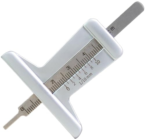 Vibsky Medidor de profundidad de neumáticos de precisión de 0 a 50 mm con marcas grabadas, acero inoxidable