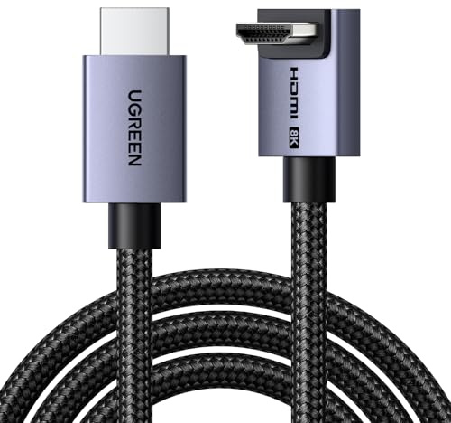 UGREEN 8K Cavo HDMI 2.1 Curvo 90° 10K 8K 60Hz Alta Velocità 48Gbps (2M)