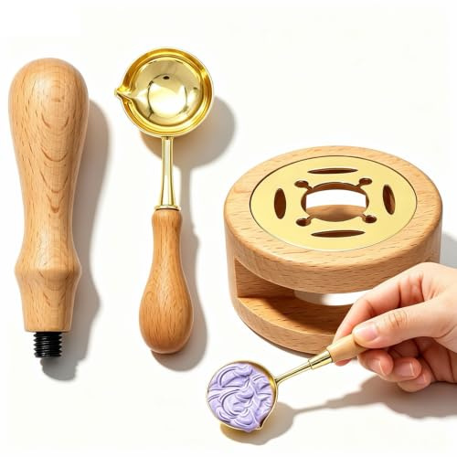 Kit de Sellos de Cera,Kit de Cera Para Horno de Fusión Calentador de Sellos de Cera con Cuchara de Derretir Cuchara y Horno de Sellado de Cera Kit de Herramientas para Hornos de Cera