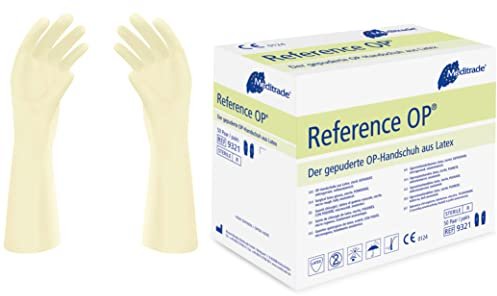 Meditrade 93218 Reference Latex Gepuderte OP-Handschuh, Steril, Größe 8 (100-er pack)
