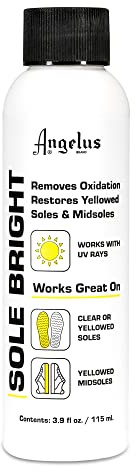 Angelus Sole Bright 3.9 oz, White Sole Shoe Cleaner, Effectively Removes Yellowing and Restores Original Look - Shoe Sole Whitener for Sneakers, Tennis Shoes, Yellowed Rubber Midsoles