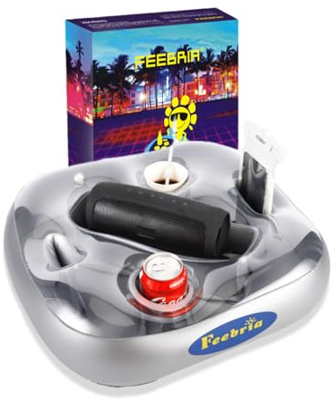 FEEBRIA Upgraded Pool Drink Holder Float for Hot Tub, Beach & Party Decor