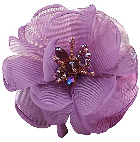 KABELIFE Blume Brosche Ansteckblume Blume Haarklammer Haarclip Haarspange Haarblume Haarblüte Haarschmuck für Hochzeit Party Dekoration (Lila)