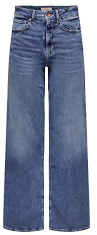 ONLY Damen Jeans 15282980 Medium Blue Denim M-30